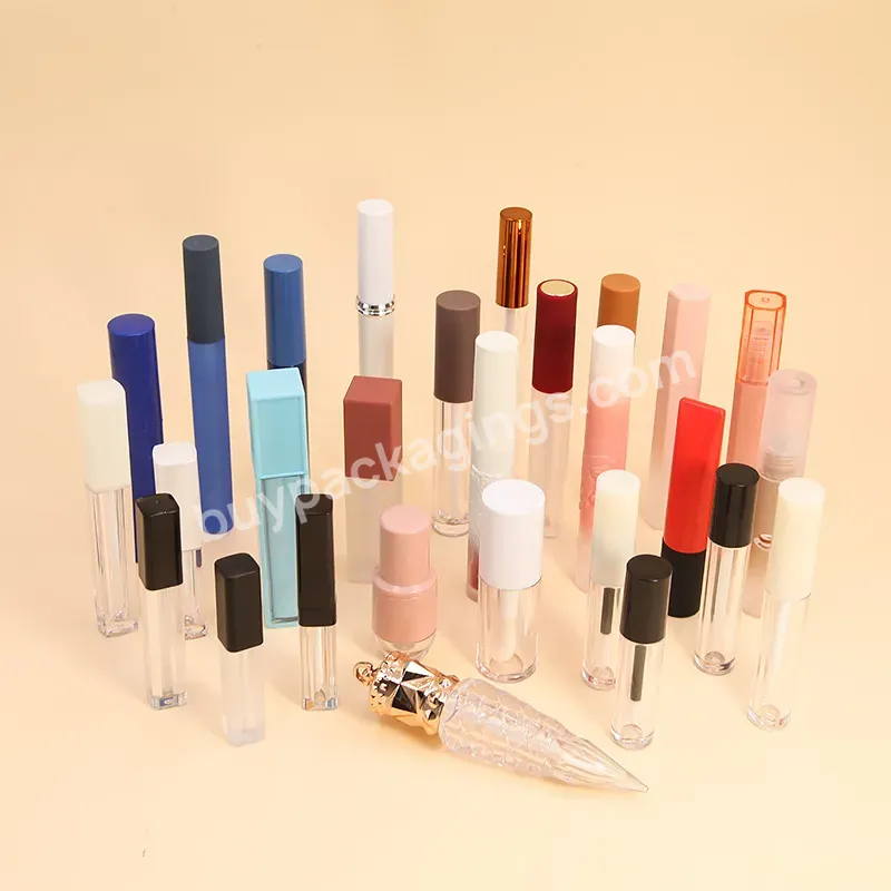 Lip Gloss Tube Customized Wand Tubes Square Clear Purple Lipgloss Packaging Lipstick Empty Tubes Packaging Cosmetic