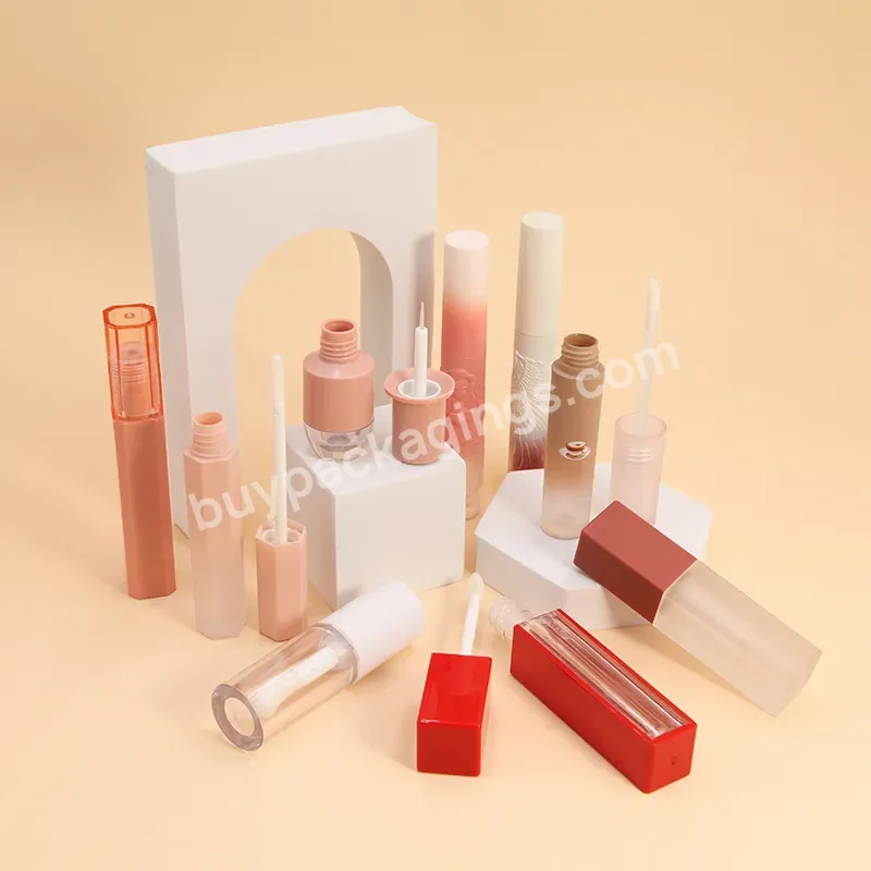 Lip Gloss Tube Customized Wand Tubes Square Clear Purple Lipgloss Packaging Lipstick Empty Tubes Packaging Cosmetic