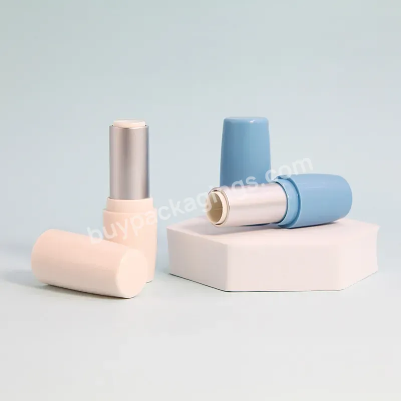 Lip Gloss Tube Diy Empty Lipstick Container Cosmetic Blue 4g Logo Surface Inside Cap Lipstick Plastic Tubes