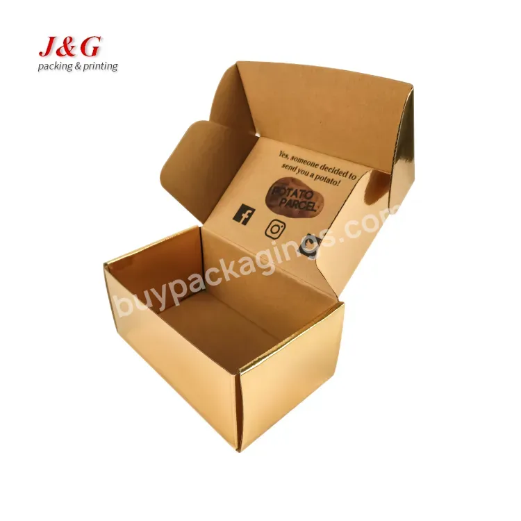 Low Price Customized Gold Hot Stamping Paper Board Gift Corrugated Packaging Boxes