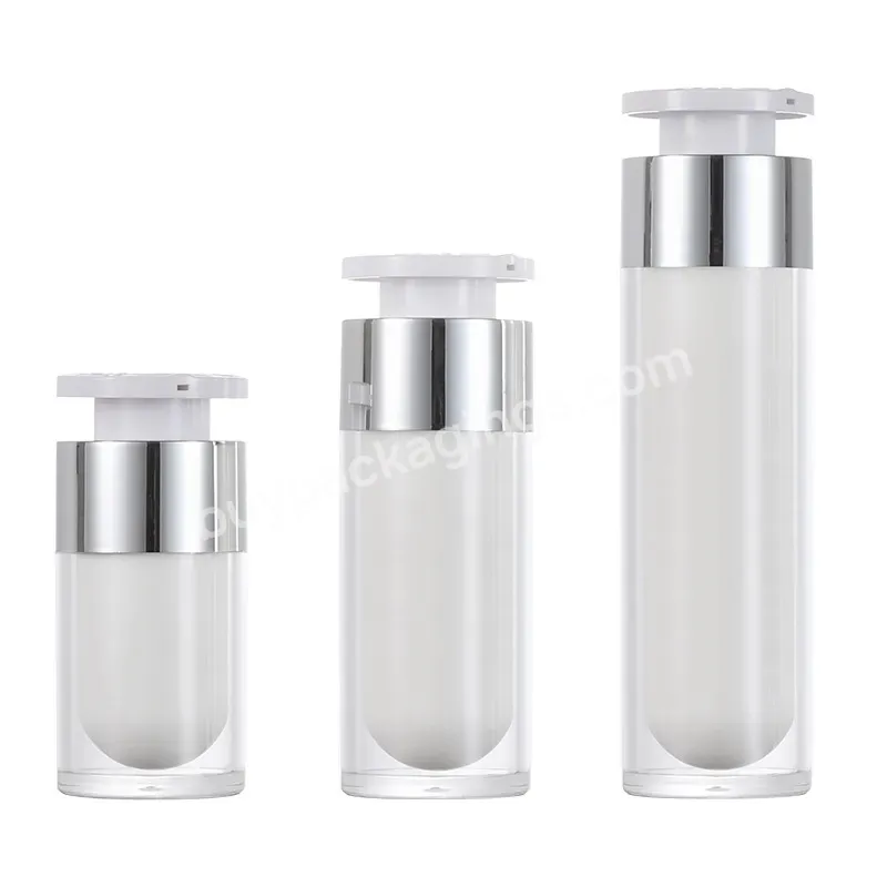 Luxurious Cosmetic Package Empty 15ml 30ml 50ml Lotion Cream White Pet Plastic Airless Pump Spray Bottle