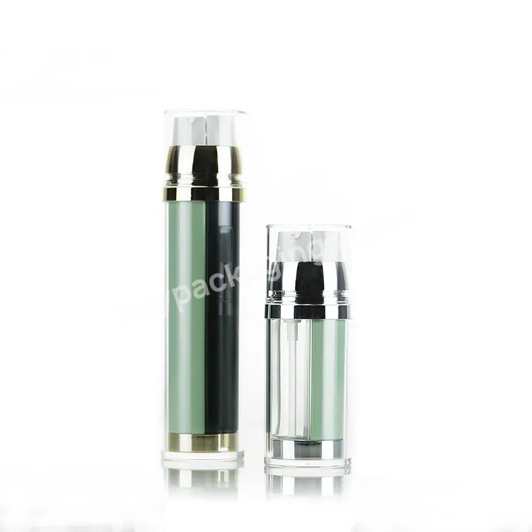 Luxury 100ml 50ml*2 Custom Dual Chamber Lotion Pump Bottles Serum Empty Jars With Clear Cap