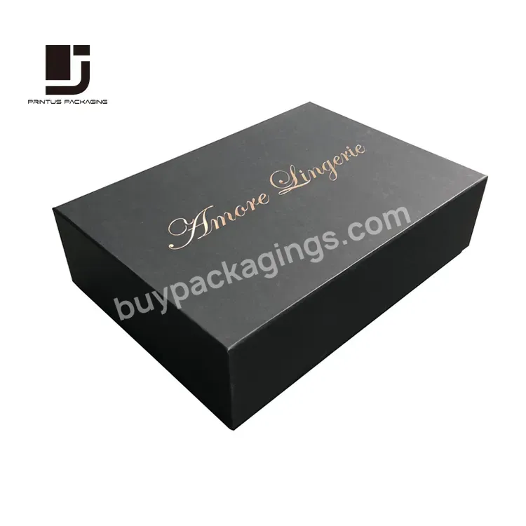 Luxury Black Clothes Box Packaging For Swimwear