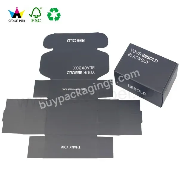 Luxury Black Custom Foldable Corrugated Cardboard Box