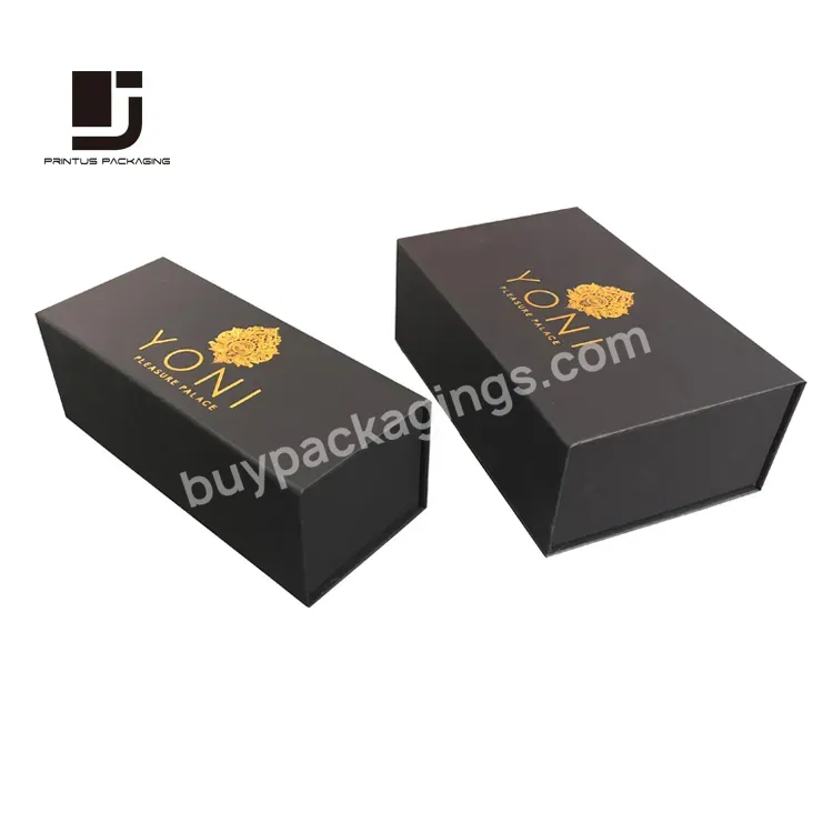 Luxury Black Satin Gift Packaging Box With Magnet Closure