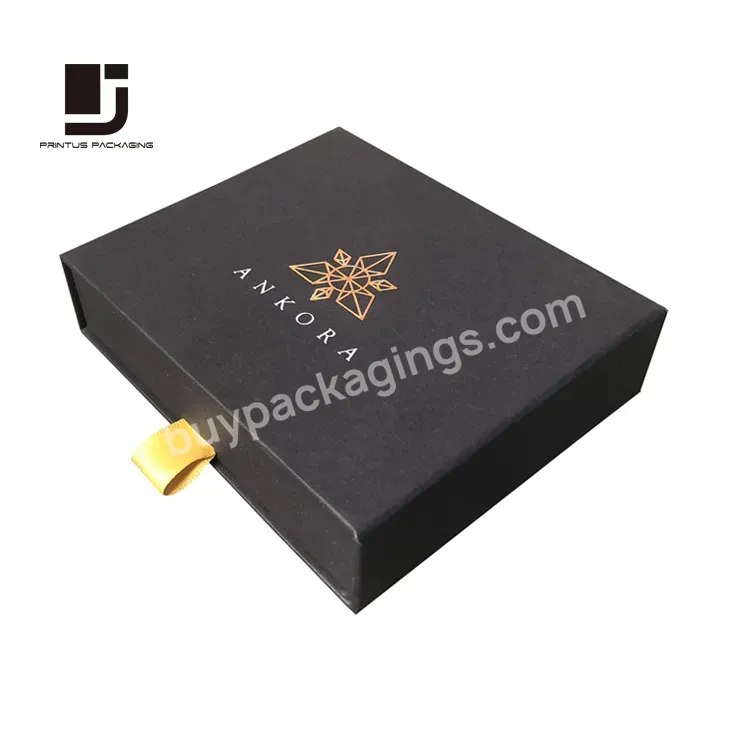 Luxury Brand Small Black Drawer Gift Paper Box Package