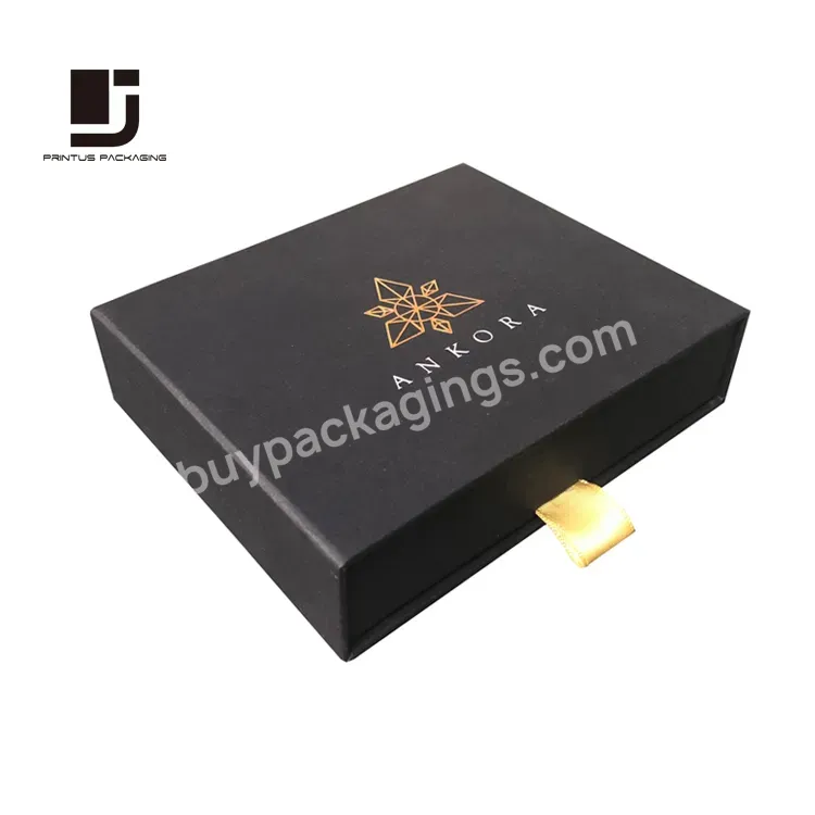 Luxury Brand Small Black Drawer Gift Paper Box Package