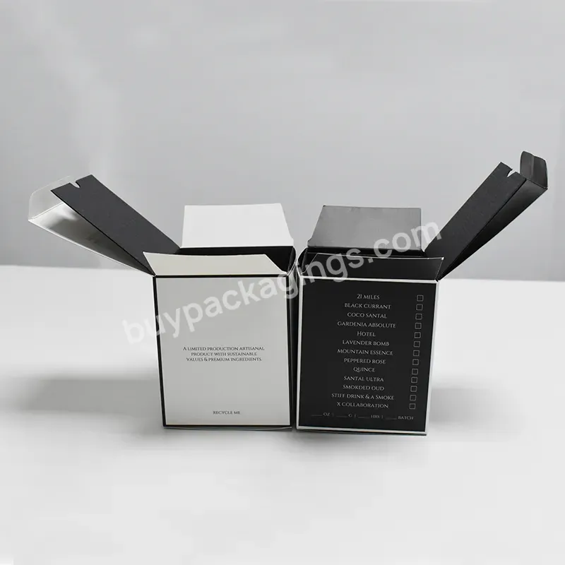 Luxury Candles Scented Paper Gift Box Packaging Black And White Wax Soy Candle Holder Boxes With Liner 2oz 4oz 6oz 8oz 10oz - Buy Candles Scented Luxury Paper Boxes Packaging,Black And White Candle Gift Box,Candle Gift Box.