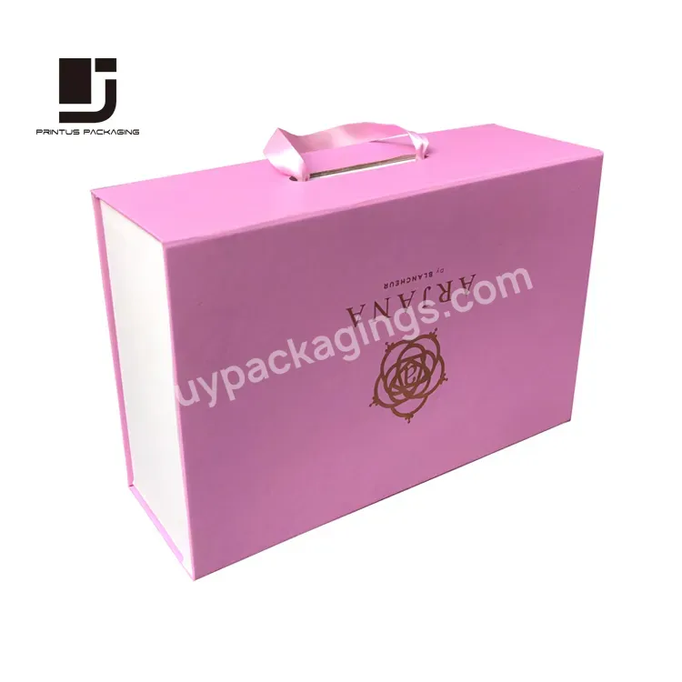 Luxury Cardboard Box Packaging With Ribbon Handle