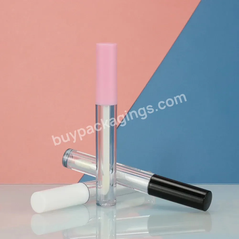 Luxury Cosmetic Packaging Transparent Lip Gloss Tube Lip Gloss Bottle Round Cylindrical Lipgloss 5ml Skincare Container - Buy Plastic Tube,Packing Tube,Transparent Lipgloss Tube.