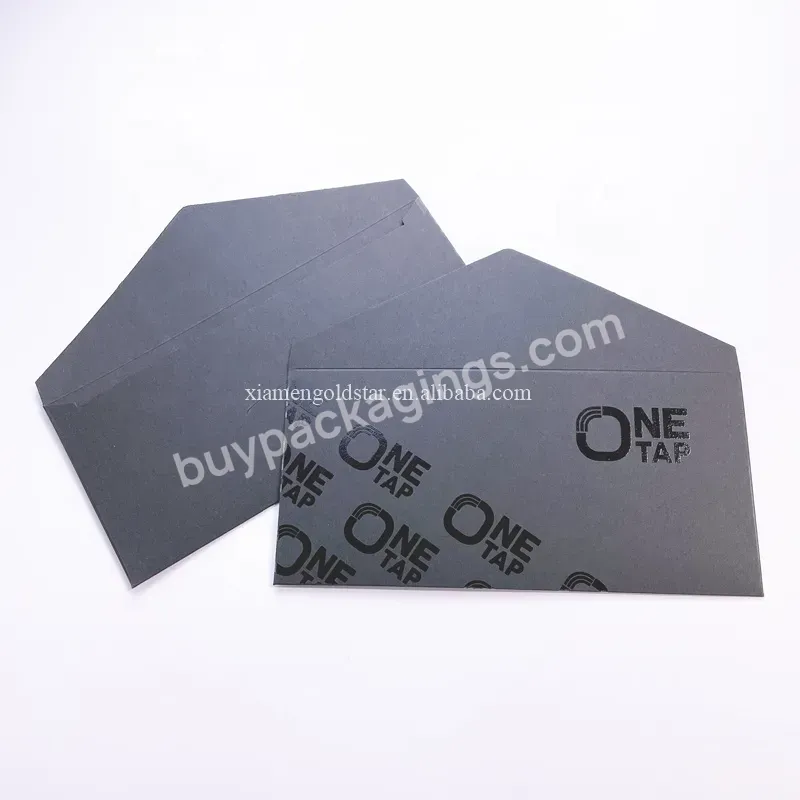 Luxury Custom Black Kraft Envelope Gift Voucher Letter Spot Uv Dl Paper Envelopes