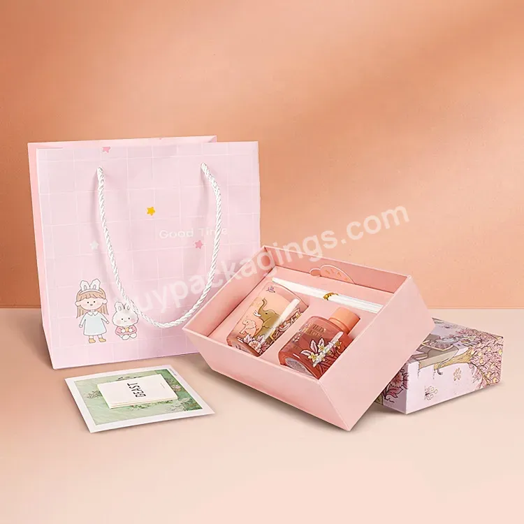 Luxury Custom Candle Jar Gift Set Perfume Aromatherapy Body Lotion Gelittering Candles Packaging Boxes With Lid And Gift Box