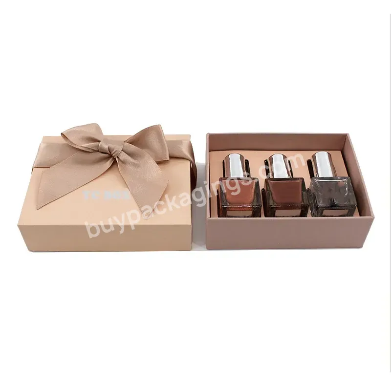 Luxury Custom Design Paper Cosmetic Nail Care Box Gift Boxes Nail Polish Oil Packaging Box With Lid