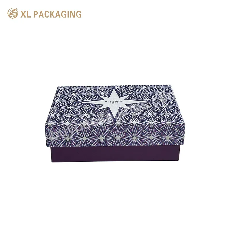 Luxury Custom Logo Glittering Lid And Base Paper Package Box Gift Box For Birthday Gifts Packaging