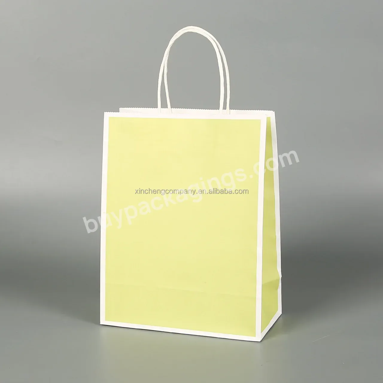 Luxury Custom Logo White Gift Packaging Brown Kraft Shopping Paper Bag With Twisted Nylon Rope Handles