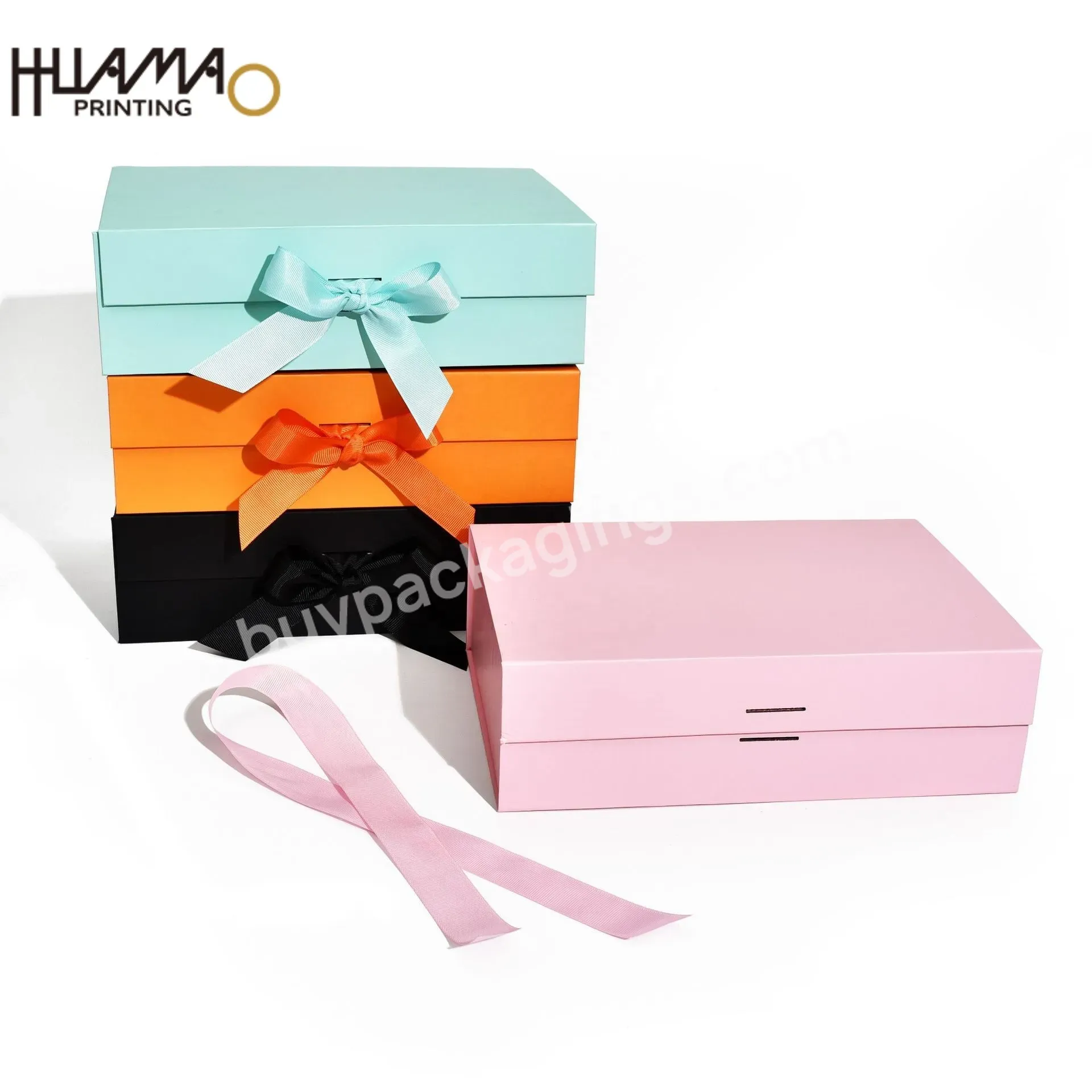 Luxury Custom Pink Gift Box Cardboard Magnetic White Paper Box Packaging With Ribbon Closure Gift Box Magnetic Flap Closure
