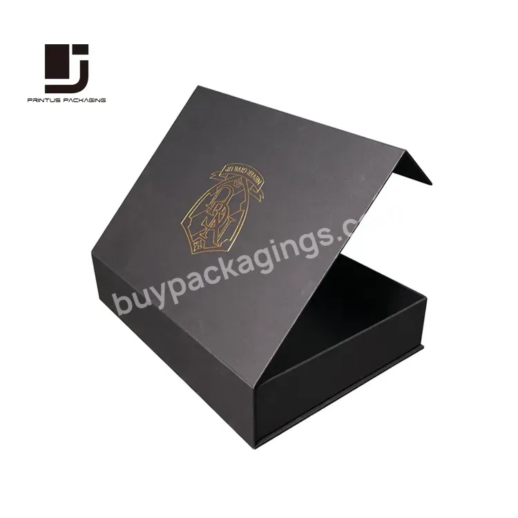 Luxury Custom Recycle Paper Black Packing Boxes For T Shirt