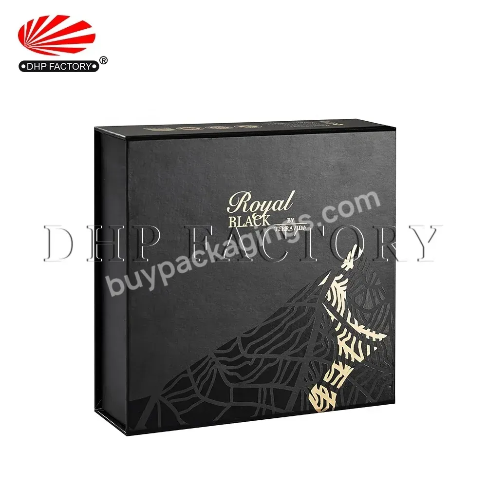 Luxury Customized Popular Black Eva Insert Rigid Cardboard Manufacturing Packaging Cosmetic Product Magnetic Closure Gift Box