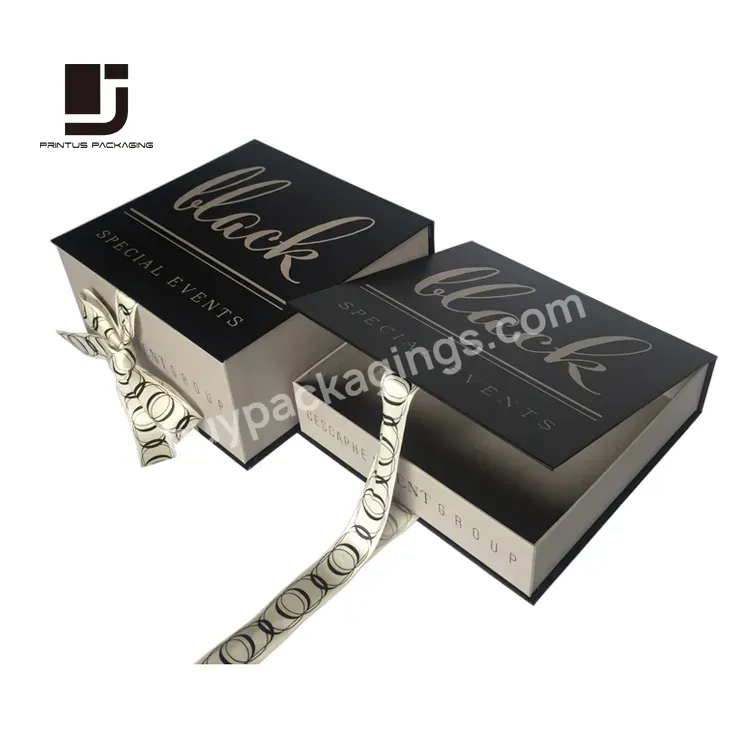 Luxury Customized Printed Silk Ribbon Close Paper Box