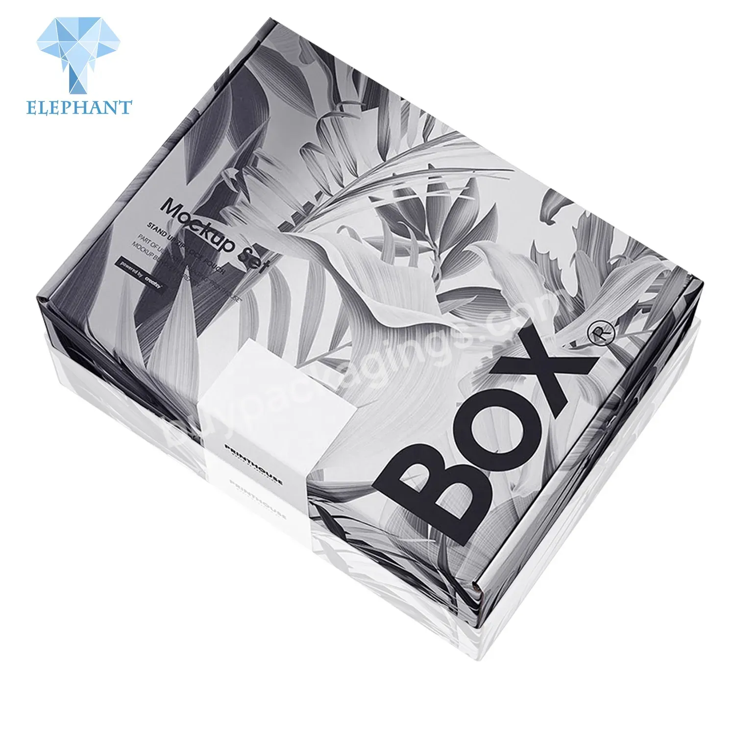 Luxury Design Men's Shoe Clothing Tshirt Sock Tie Perfume Gift Paper Packaging Black Corrugated Mailer Box Custom