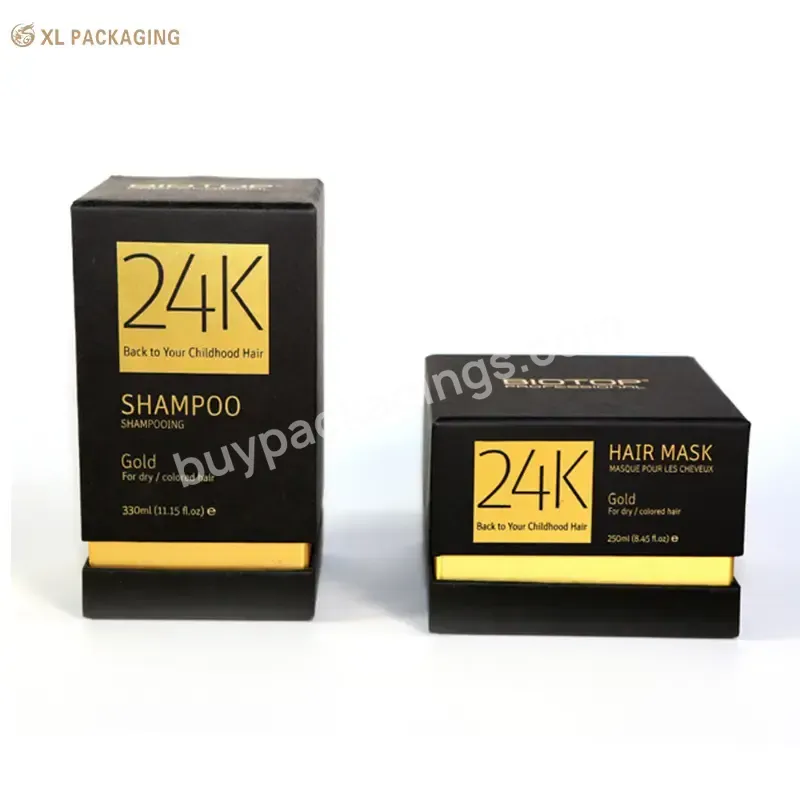 Luxury Eco-friendly Custom Printing Gold Foil Black Kraft Paper Perfume Cosmetic Packaging Box With Eva Foam Tray
