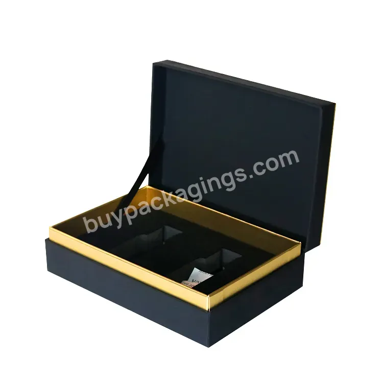 Luxury Eva Insert Lip Gloss Set Black Skin Care Cosmetics Perfume Packaging Gift Paper Box