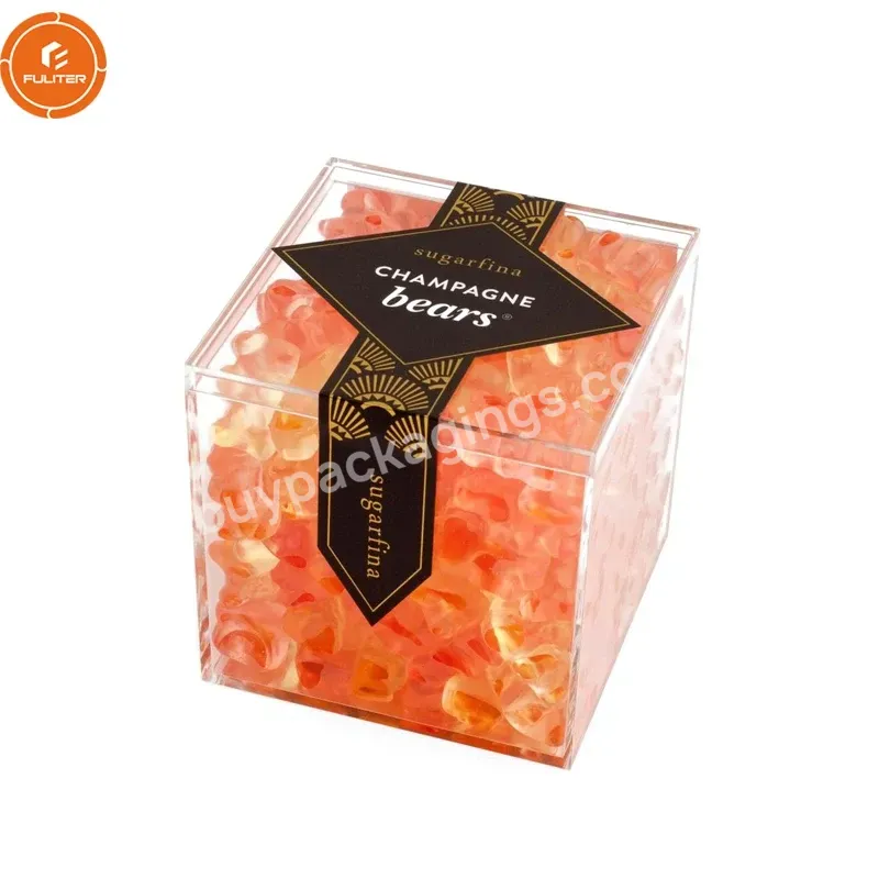 Luxury Fancy Acrylic Clear Box Brown Candy Nuts Chocolates Packaging Box