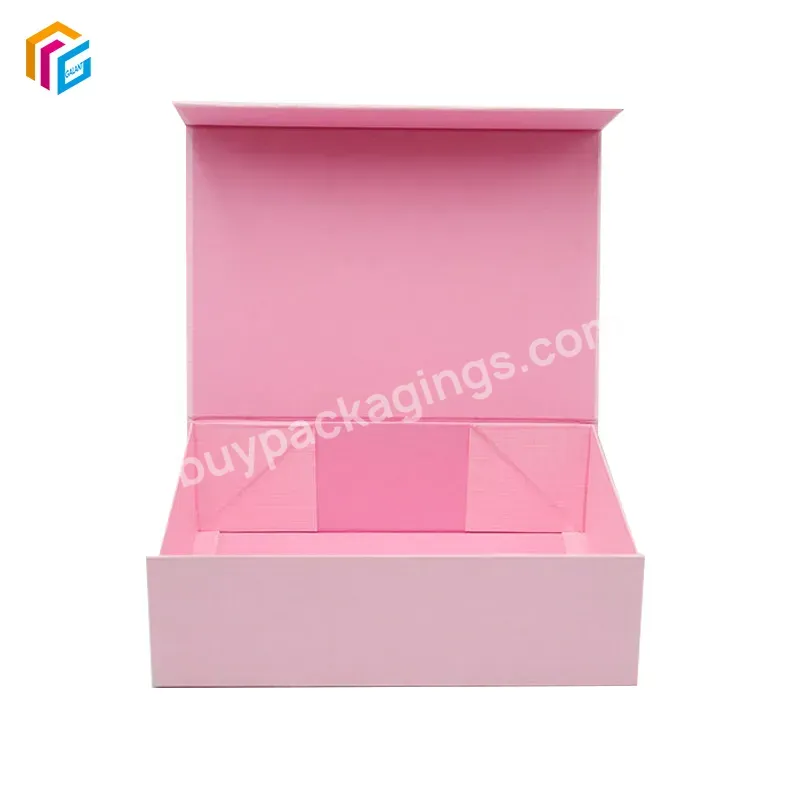 Luxury Foldable Rigid Cardboard Magnetic Boxes Custom Logo Print Clothes Packaging Boxes Black Folding Magnetic Gift Boxes
