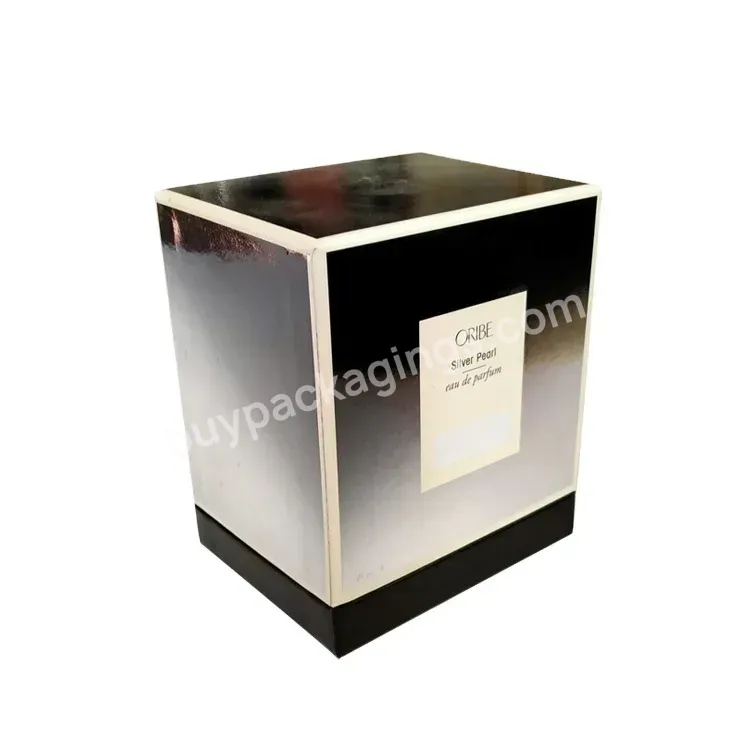 Luxury Gift Packaging Custom Embossed Logo Silver Paper Empty Perfume Box 100ml