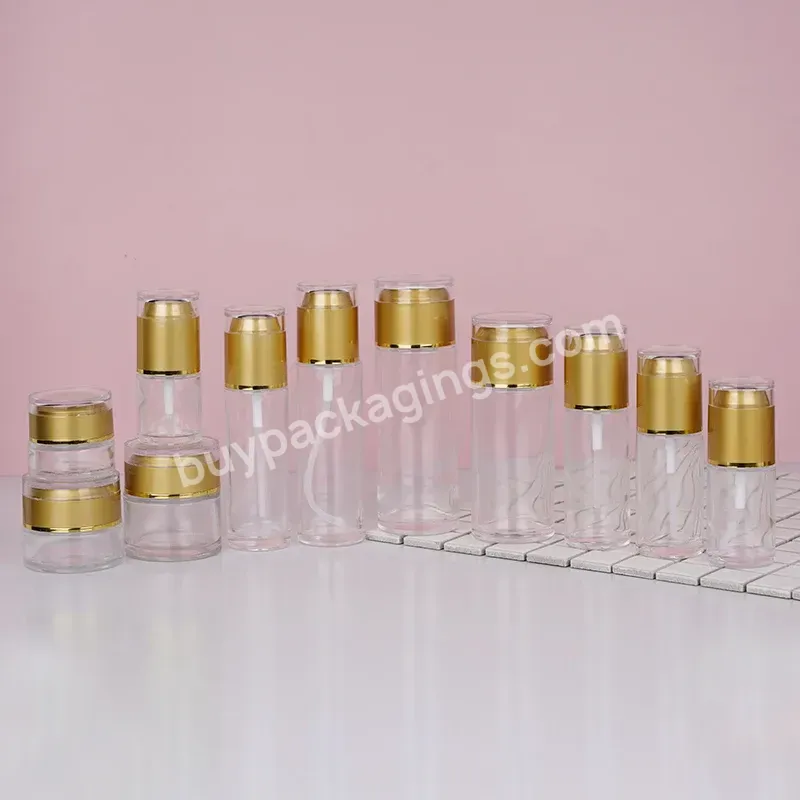 Luxury Glass Cosmetics Packaging And Container Skin Care Toner Serum Lotion Glass Bottles With Pump - Buy Cosmetic Container Manufacturer,Containers For Natural Cosmetics,Luxury Cosmetics Packaging And Container.