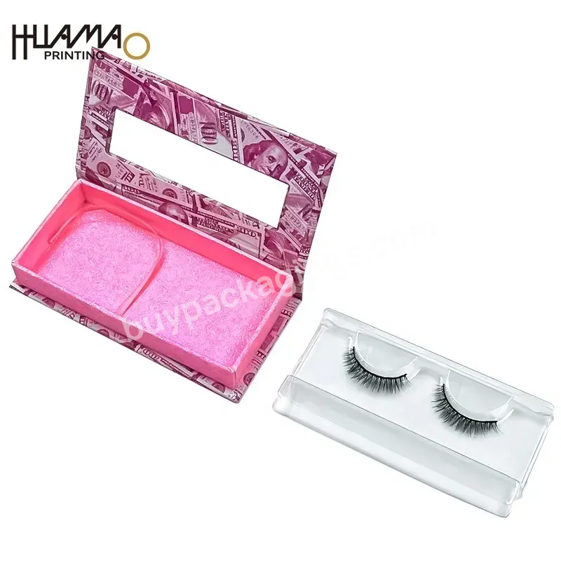 Luxury Glitter Eyelash Packaging Box Clear Pvc Window Empty Lash Magnetic Gift Box Custom Paper Eyelash Box