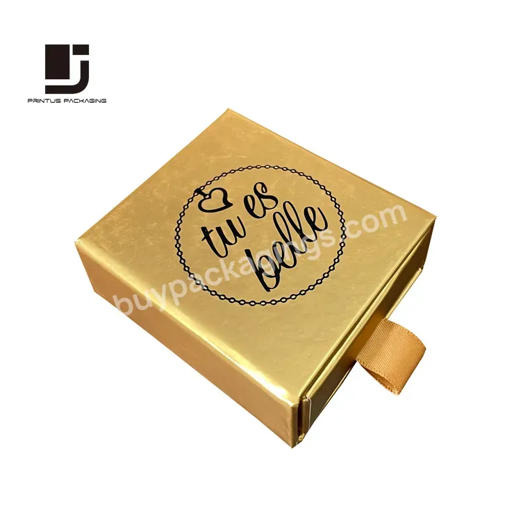Luxury Gold Color Paper Gift Packaging Box With Custom Size And Printing