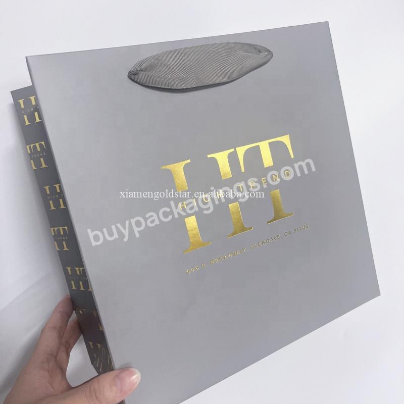 Luxury Gold Foil Stamping White Gift Bags For Small Business Paper Bags With Embossing Logo Shipping Bag