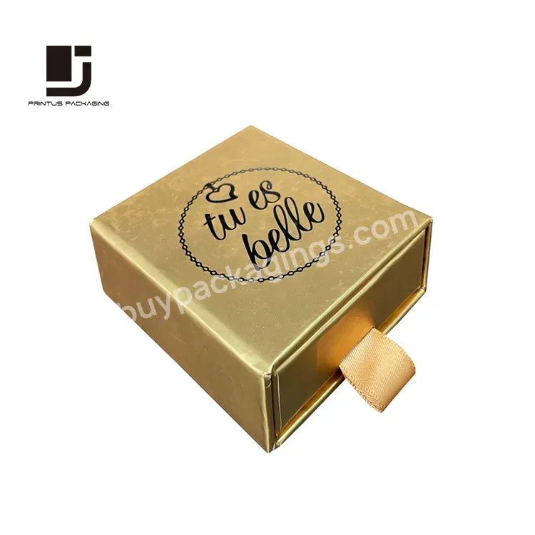 Luxury Gold Gift Drawer Paper Box Packaging For Jewelry