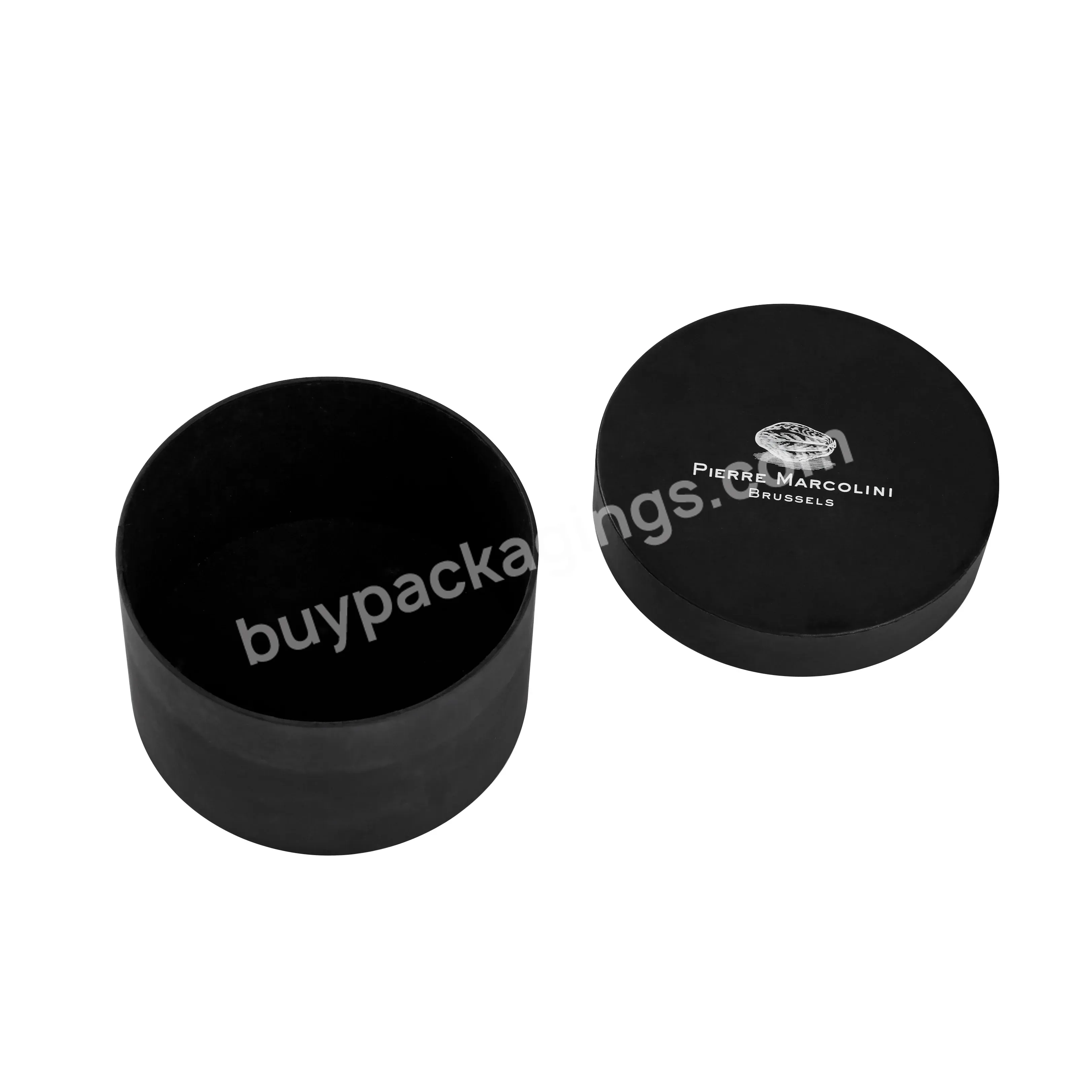 Luxury Gold Stamping Empty Big Size Black Round Hat Paper Custom Cylinder Flower Box With Logo Printed