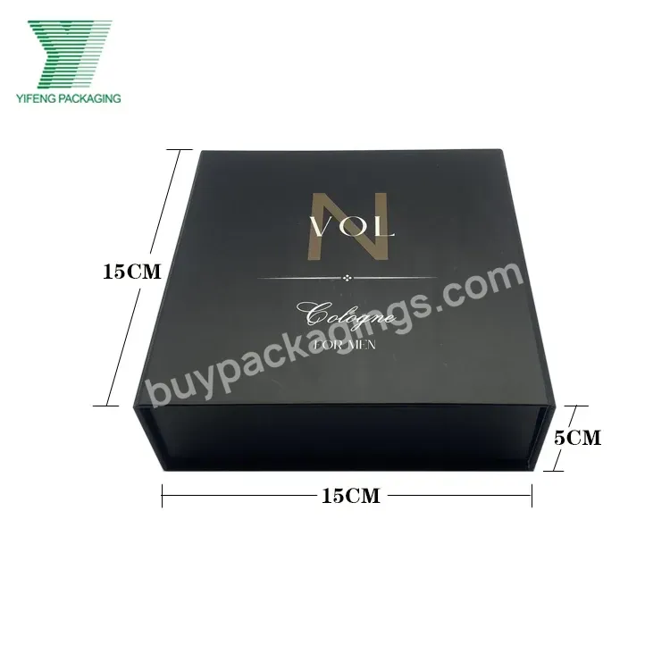 Luxury High End Black Perfume Packaging Box 100ml 50ml Perfume Hard Gift Box With Eva