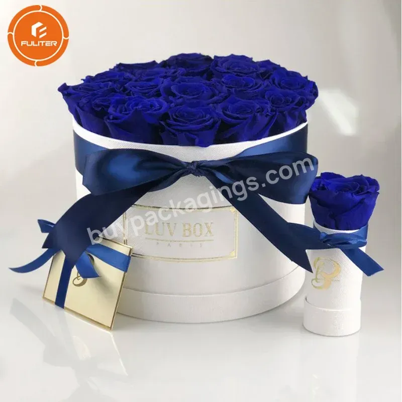 Luxury High End Cylinder Flower Box Custom Hat Flower Gift Box For Valentine's Day