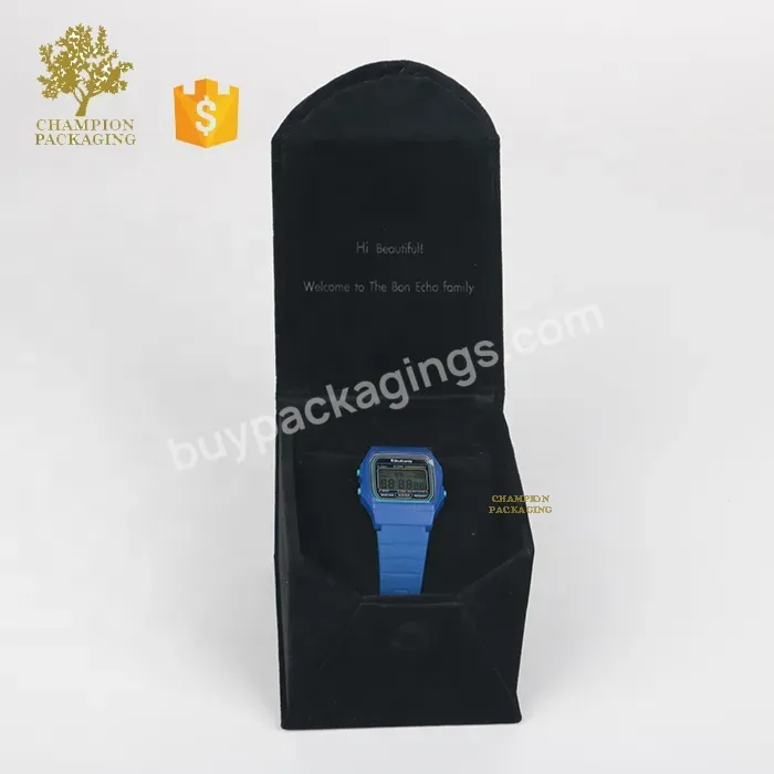 Luxury High Quality Custom Logo Black Cardboard Paper Gift Packaging Single Watch Box With Foam Insert