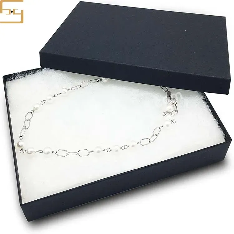 Luxury Jewelry Packaging High-end Custom Logo Exquisite Black Lid And Base Box