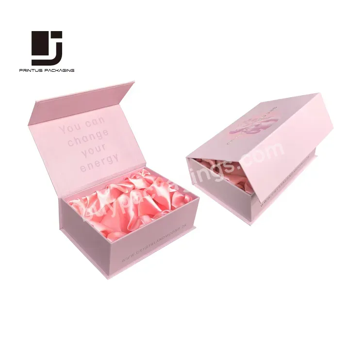 Luxury Pink Magnetic Paper Gift Box With Holographic Logo