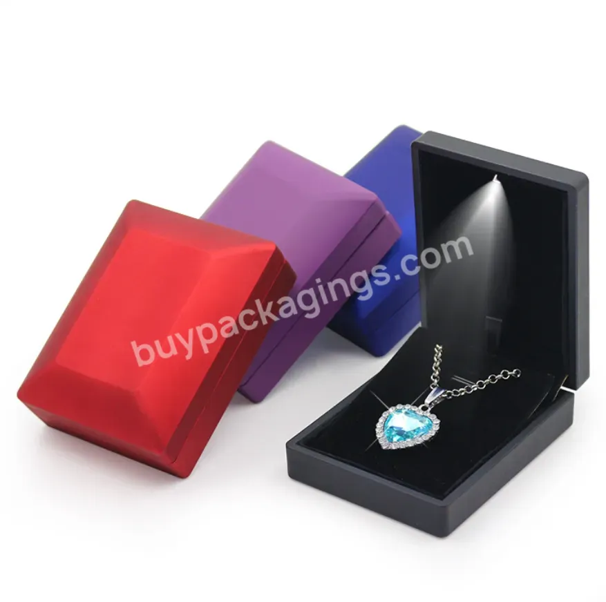 Luxury Plastic Necklace/ring/bracelet Jewelry Gift Box With Led Light