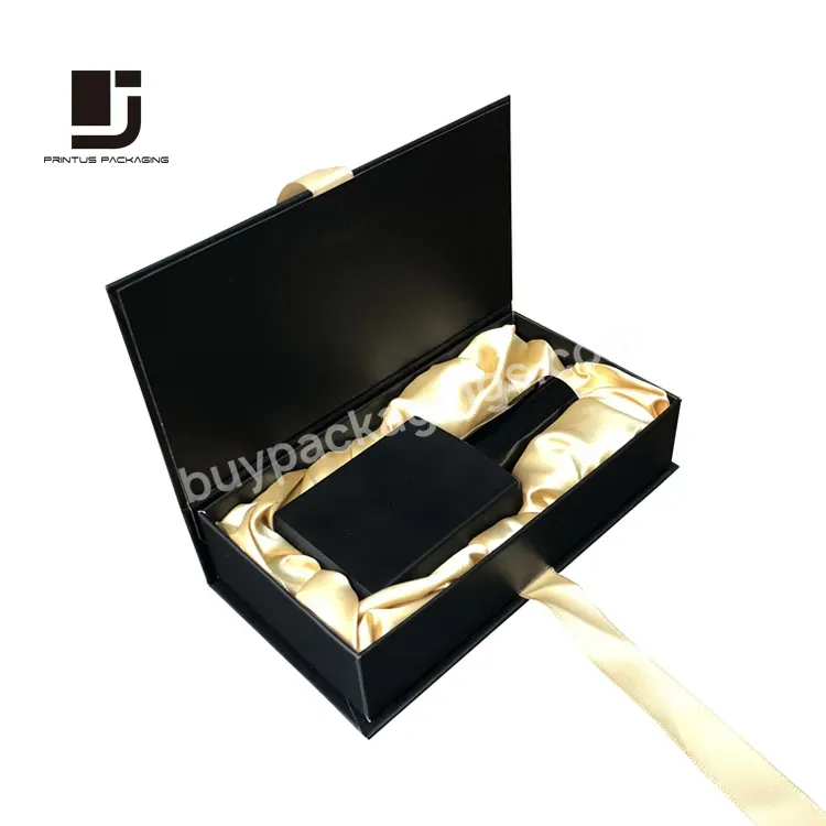 Luxury Printed Brand Gift Box Ribbon Closure For Perfume Bottle