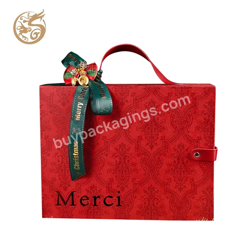 Luxury Red Series Custom Handle Gifts Box Packing Paper Box Gifts Packaging With Handle