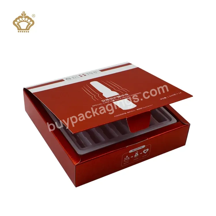 Luxury Red Small Bottle Nail Polish Oil Packing Card Boxes Cosmetic Skincare Vc Brightening Ampoule Paper Packaging Box