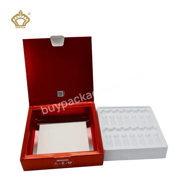 Luxury Red Small Bottle Nail Polish Oil Packing Card Boxes Cosmetic Skincare Vc Brightening Ampoule Paper Packaging Box