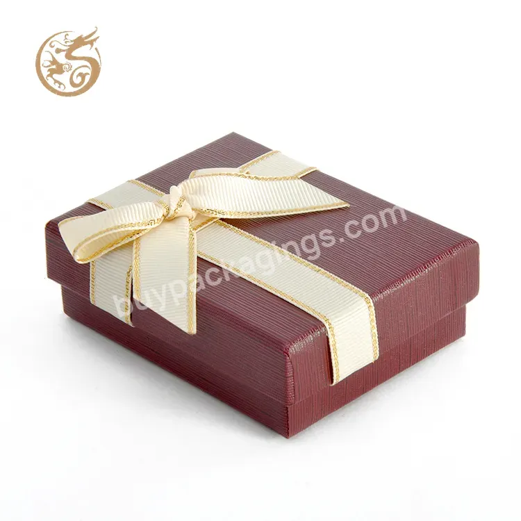 Luxury Ribbon Jewelry Packaging Box Necklace Bracelet Ring Lid And Base Jewelry Packaging Box For Logo