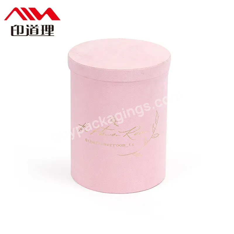 Luxury Rose Black Round Cylindrical Paper Flower Packing Box Round Rose Box For Flowers