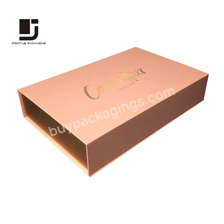 Luxury Rose Gold Magnet Closure Paper Box With Satin