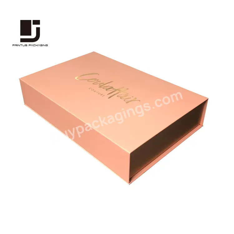 Luxury Rose Gold Magnet Closure Paper Box With Satin