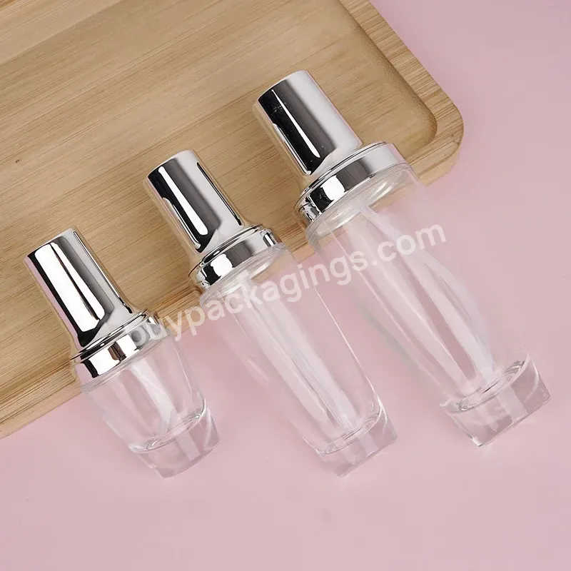 Luxury Skincare Packaging Empty Transparent Clear Skincare Cream Cosmetic Glass Jar Lotion Pump Spray Glass Bottle With Lid - Buy Lotion Pump Spray Glass Bottle,Skincare Cream Cosmetic Glass Jar,Transparent Luxury Skincare Packaging.